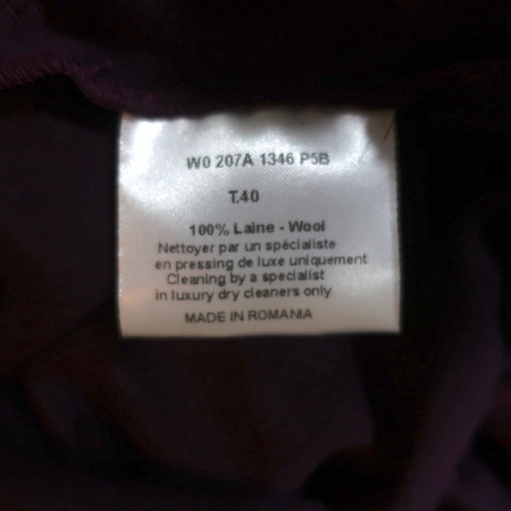 LANVIN DRESS PURPLE WOOL SIZE 40 LONG SLEEVE V-NECK - Picture 7 of 8